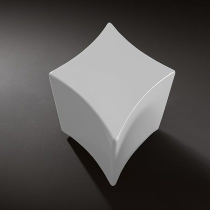 Kerasan Artwork Столик декоративный на стальной основе "QUADRI", 55х45х41 см, напольный, цвет: белый глянцевый