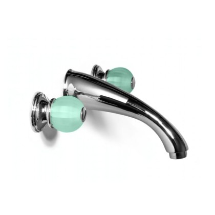 Bongio Rivoli Смеситель встраиваемый для раковины, 3 отв., цвет: хром/Emerald 07