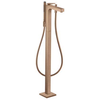 Axor Citterio Смеситель для ванны, напольный, с ручным душем, текстура, цвет: шлифованное красное золото