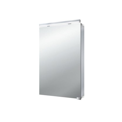 EMCO Flat Зеркальный шкаф 50х72.7см., LED-подсветка, 1 дверь, 2 полки, розетка, с нижней подсветкой