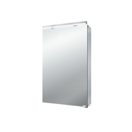 EMCO Flat Зеркальный шкаф 50х72.7см., LED-подсветка, 1 дверь, 2 полки, розетка, с нижней подсветкой