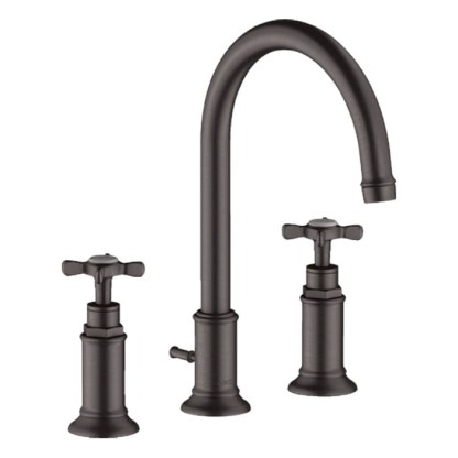 Axor Montreux Смеситель для раковины 180, на 3 отв., с донным клапаном, цвет: шлифованный черный хром