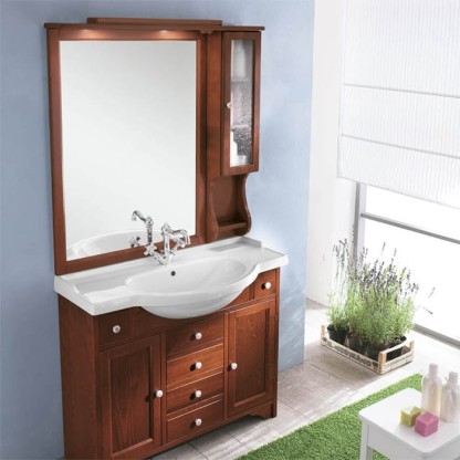 EBAN Eleonora Комплект мебели: база с раковиной 105 см, напольный, цвет: noce