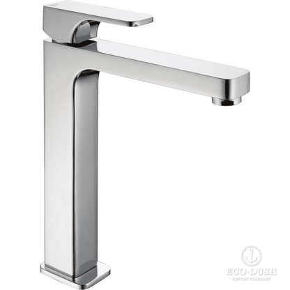 CISAL Cubic Смеситель однорычажный для раковины на 1 отверстие,высокий h200 мм,без донного клапана, цвет: хром