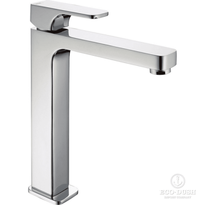 CISAL Cubic Смеситель однорычажный для раковины на 1 отверстие,высокий h200 мм,без донного клапана, цвет: хром