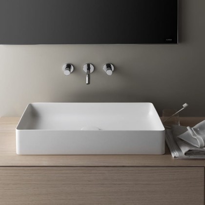 Laufen Living Suare Раковина накладная 60х34см., без отв., без перелива, LCC Laufen Clean Coat, цвет: белый