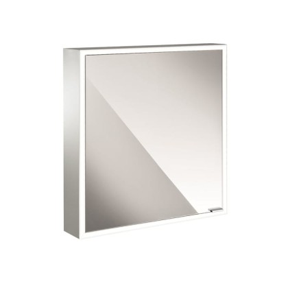 EMCO Prime Зеркальный шкаф 60x70см., с подсветкой, навесной, 1 дверь, L, 2 полки, розетка, цвет: белый