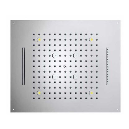 BOSSINI DREAM/4 Верхний душ 570 x 470 мм, с 4 LED RGB, 4 режима (дождь, каскад, водопад, туман), блок питания/управления, Cromoterapia, цвет: хром