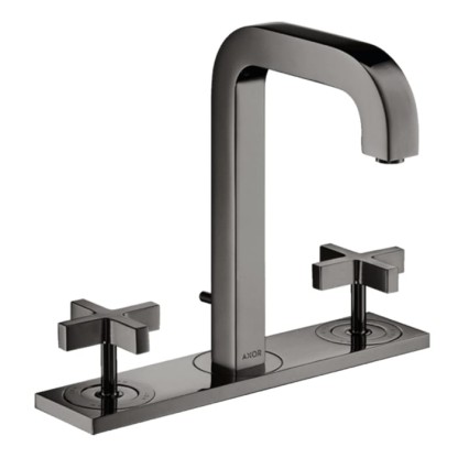Axor Citterio Смеситель для раковины 170, на 3 отв., с панелью, с донным клапаном, цвет: полированный черный хром