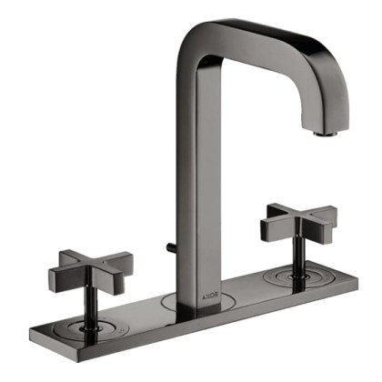 Axor Citterio Смеситель для раковины 170, на 3 отв., с панелью, с донным клапаном, цвет: полированный черный хром