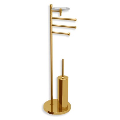 Bertocci Cinquecento Напольная стойка с ершиком и бумагодержателем, п/держателем и мыльницей, цвет: золото