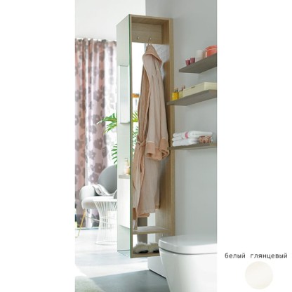 Burgbad Sys30 Шкаф 30х35х176см., подвесной, SX, 1 дверка зеркальная, цвет: белый глянцевый