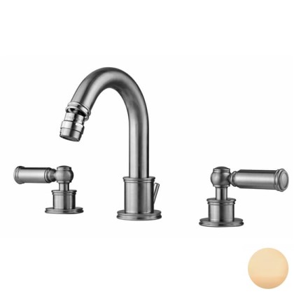 Bossini Liberty Смеситель для биде на 3 отверстия с поворотным изливом и заглушкой 1”1/4, цвет: античная бронза