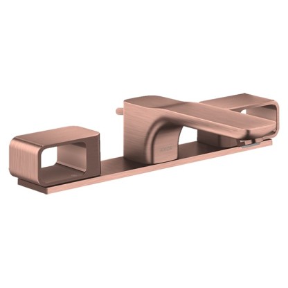 Axor Urquiola Смеситель для раковины 50, на 3 отв., с панелью и донным клапаном, цвет: шлифованное красное золото