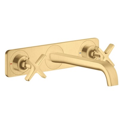 Axor Citterio E Смеситель для раковины, встраиваемый, излив: 22см., с панелью, цвет: шлифованное золото