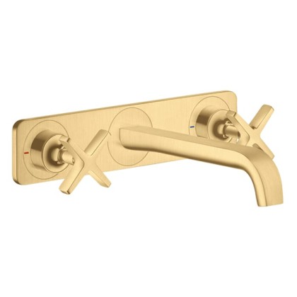 Axor Citterio E Смеситель для раковины, встраиваемый, излив: 22см., с панелью, цвет: шлифованное золото