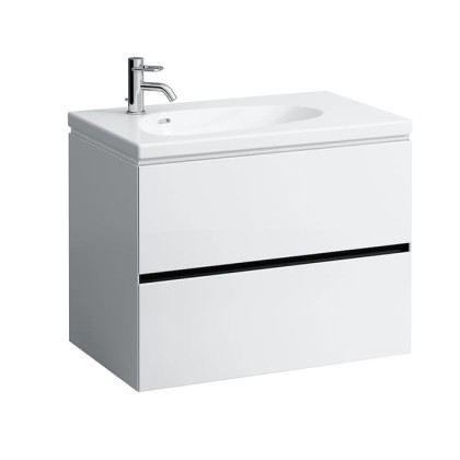 Laufen Palomba Тумба с раковиной, 78.5х49.5х59см, с 2 выдвиж. ящиками, без розетки, подвесная, покрытие LLC, цвет: белый матовый