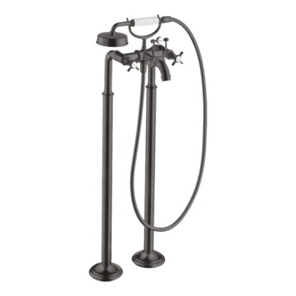 Axor Montreux Смеситель для ванны, напольный, с ручным душем, цвет: шлифованный черный хром