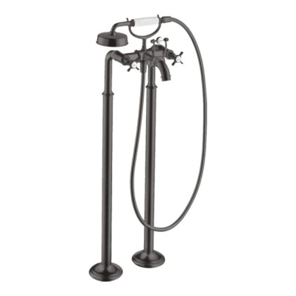 Axor Montreux Смеситель для ванны, напольный, с ручным душем, цвет: шлифованный черный хром