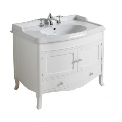 SIMAS Arcade Комплект мебели, тумба с закругленным фасадом, двумя дверцами и ящиком, раковиной, 90см, напольный, цвет: белый