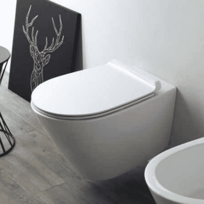 Simas Gambassi Унитаз  подвесной безободковый 56.5х37,5 см, цвет: белый