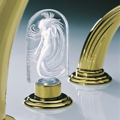 THG Na?ade Cмеситель для ванны, 4 отв., цвет: золото/прозрачный хрусталь