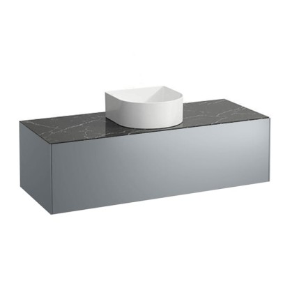 Laufen Sonar Тумба под раковину, 117.5х45.5х34см., 1 ящик, с отверстием в центре, совместим с раковинами-чашами 812340, 812341, 812342, 812343, цвет: титан и черный мрамор