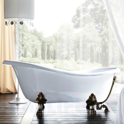 Gruppo Treesse Epoca Ванна из композита 170х80хh72/60 см в комплекте: ножки (4 шт.), слив-перелив, цвет: белый/бронза