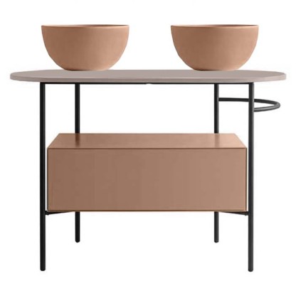 Globo Bob Консоль напольная 110х50см, столешница для раковины, без отв. под раковину, цвет: черный матовый/Mattone