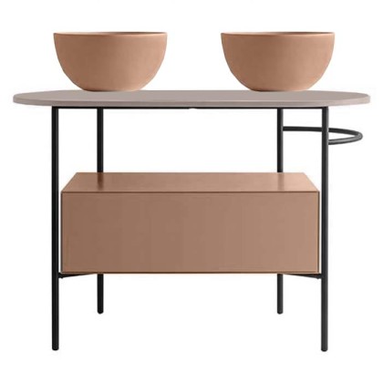 Globo Bob Консоль напольная 110х50см, столешница для раковины, без отв. под раковину, цвет: черный матовый/Mattone