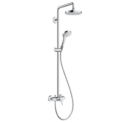 Hansgrohe Croma Select S 180 SHP Душевая система, верхний душ 187мм, с ручным душем и однорычажным смесителем, цвет: белый/хром