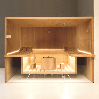 Effegibi Air 80 Сауна 247x182x213см, угловая SX, цвет: осина натуральная