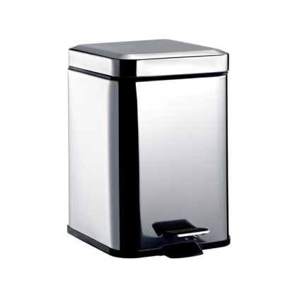 Emco System2 Ведро для мусора, 5 л., напольное, квадратное, цвет: хром