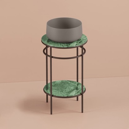 Artceram Vogue Металлическая структура ?44хh72,5см, напольная,  с раковиной, с мраморной столешницей и полочкой, цвет: moka/tortora