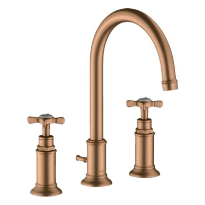 Axor Montreux Смеситель для раковины 180, на 3 отв., с донным клапаном, цвет: шлифованная бронза