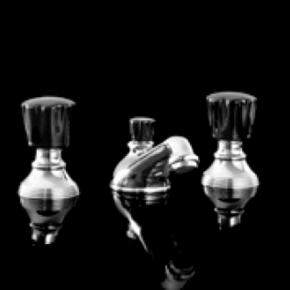 Devon&Devon Black Morris Смеситель для раковины на 3 отв. с донным клапаном. ручки черные. цвет: хром