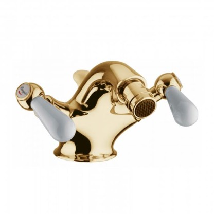 Смеситель для биде Bongio Oxford Lux, цвет: золото/белый фарфор