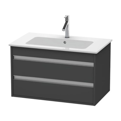 Duravit Ketho Тумба подвесная, 80x47.5х48см., с раковиной, с 2 выдв.ящиками, цвет: графит матовый