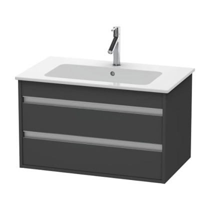 Duravit Ketho Тумба подвесная, 80x47.5х48см., с раковиной, с 2 выдв.ящиками, цвет: графит матовый