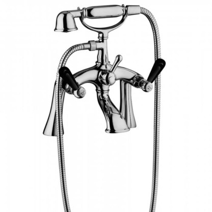 Смеситель для ванны Bongio Mille Nuits, цвет: хром/черный фарфор