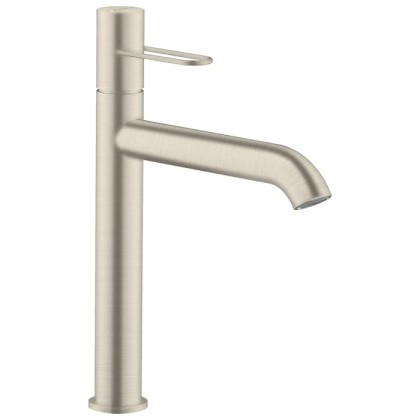 Axor Uno Смеситель для раковины 190, на 1 отв., излив 201мм, с незапираемым донным клапаном, цвет: шлифованный никель