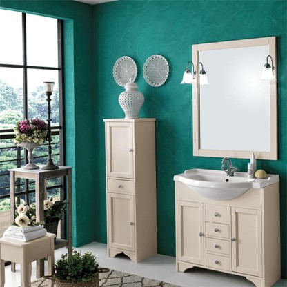 EBAN Eleonora Комплект мебели, напольный, с раковиной и зеркалом, 85см, Цвет: Pergamon