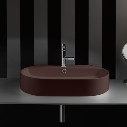 Kerasan Ciotola Раковина-чаша 65х40х12 см, 1 отв., с переливом, цвет: Borgogna matt