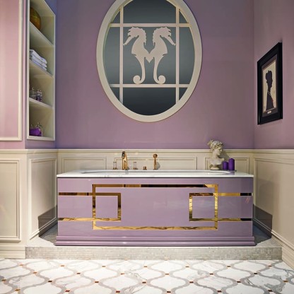 Oasis Lutetia Ванна отдельностоящая 185х87х67см., цвет: Bianco Statuario/Malva