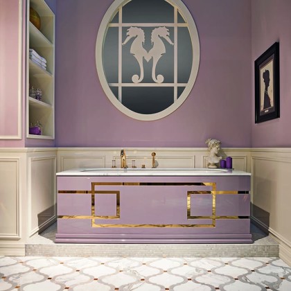 Oasis Lutetia Ванна отдельностоящая 185х87х67см., цвет: Bianco Statuario/Malva