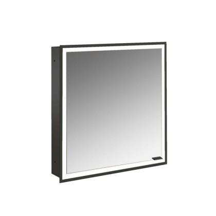 Emco Prime Зеркальный шкаф 60см., с подсветкой LED Facelift встраив. модель, 1-дверка, IP 20, цвет черный петли слева, зеркальная задняя стенка