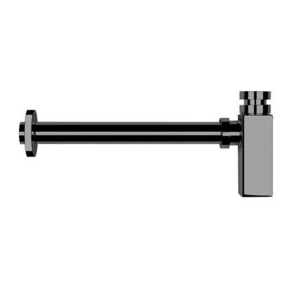 Gessi Eleganza Сифон для раковины квадратный, под донный клапан, цвет: Black Metal Brushed PVD