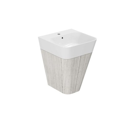 Azzurra Build Тумба подвесная 44х47х65см, с 1 ящиком, с раковиной, цвет: Olmo bianco