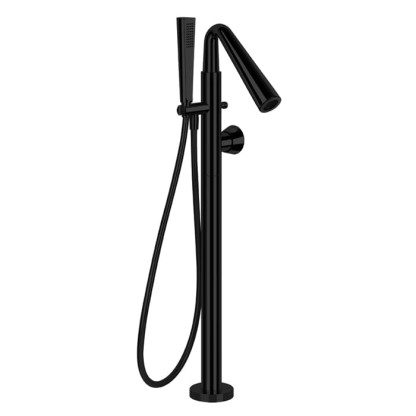 Gessi Cono Смеситель для ванны напольный, с ручным душем и шлангом 1500 мм., внешняя часть, цвет: Black XL