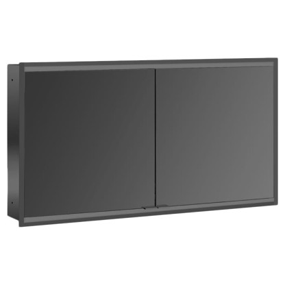 EMCO Prime2 Зеркальный шкаф 130x70см., с подсветкой, встраиваемый,  2 двери, 2 полки, розетка, цвет: черный